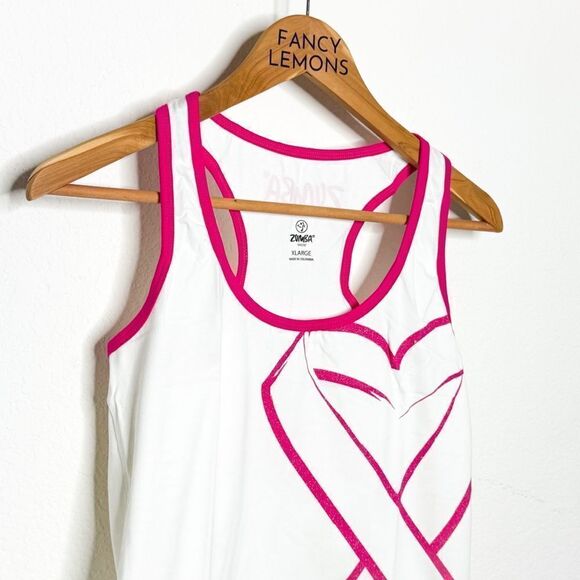 Zumba Women’s Party in Pink Breast Cancer Awareness Racerback Tank Top - Picture 4 of 12